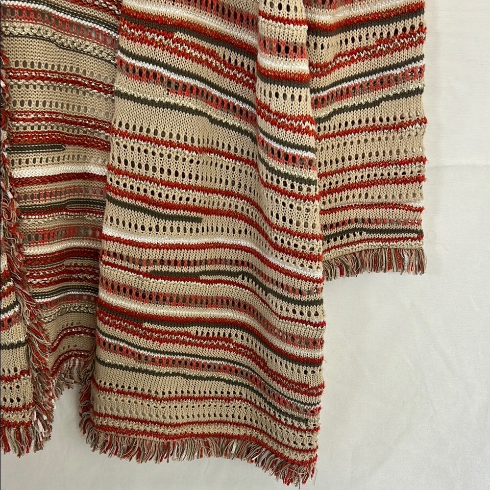 Chico's Red and Cream Cardigan Sweater - Picture 4 of 5